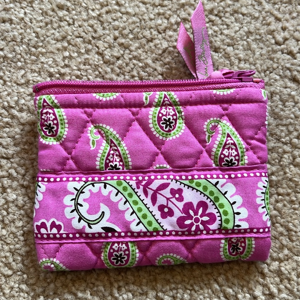 Vera Bradley Bermuda Pink Paisley shoulder bag w/ glasses case & coin purse - Picture 2 of 10